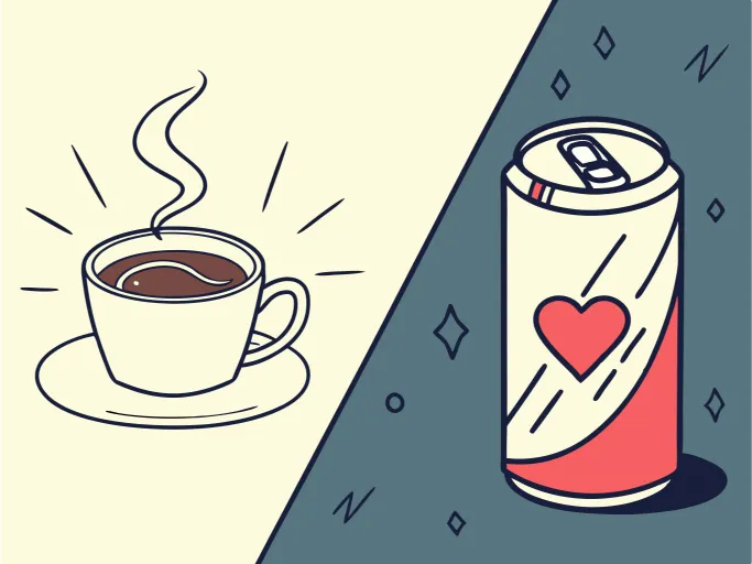 Health benefits of coffee vs potential risks of energy drinks