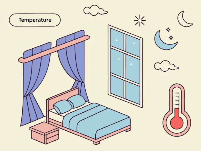 Dark cool bedroom setup for optimal sleep