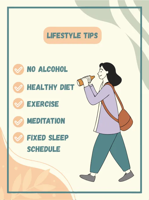 Lifestyle tips vector for managing REM sleep behavior disorder