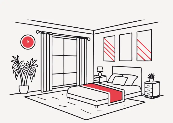 Primal sleep bedroom setup.