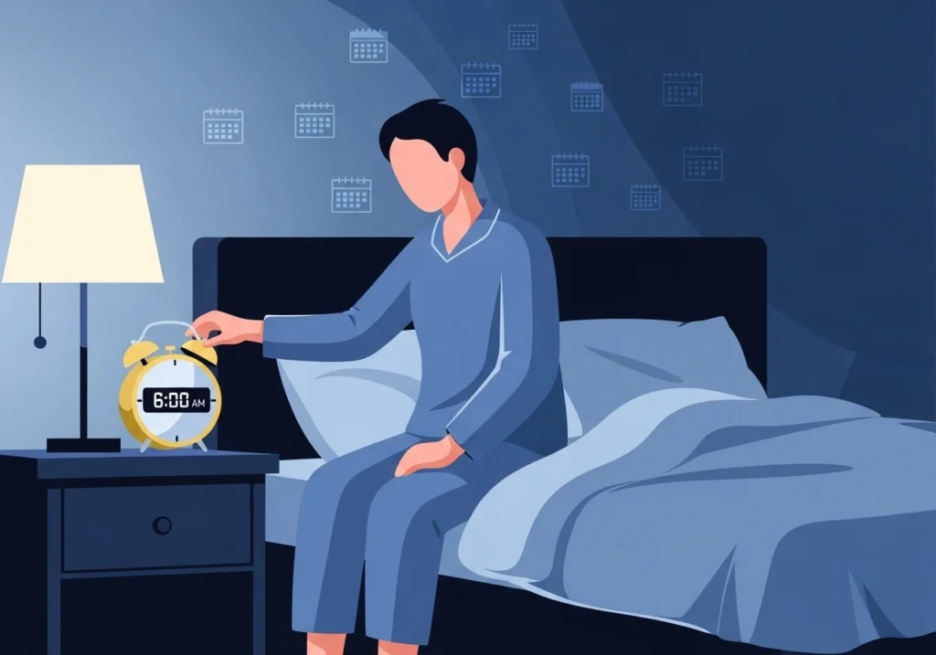 Person choosing sleep and wake times to maintain circadian rhythm