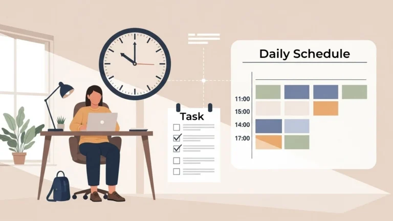 Time management and task organization using schedules, time blocks, and task lists